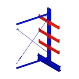 双面悬臂副架，1500*1600*2500，400kg/层，4层，悬臂长700mm，含底座，