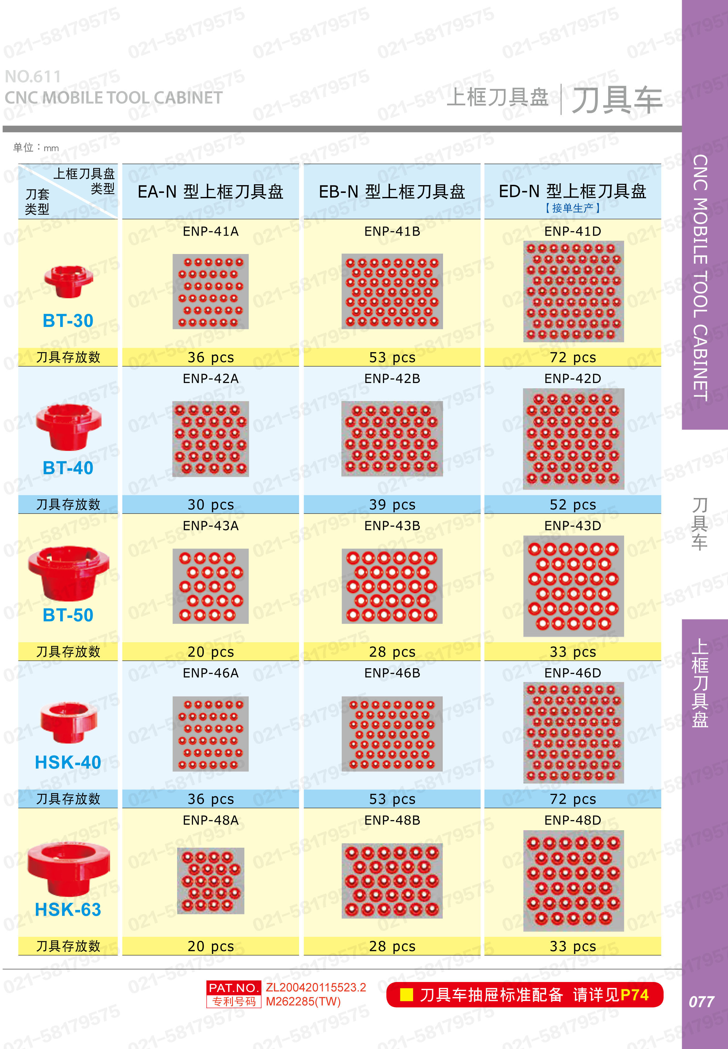 抽屉式BT刀具车H991mm，EA-7021-11MN，1Y0969