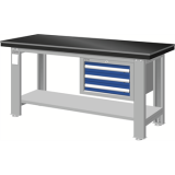 重型工作桌底部配搁板1800×750×800mm钳工桌板带三吊抽,WAS-64031A