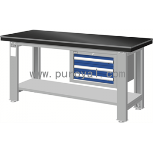 重型工作桌底部配搁板1500×750×800mm钳工桌板带三吊抽,WAS-54031A