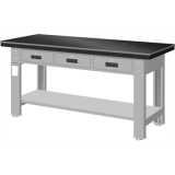 重型工作桌底部配搁板1800×750×800mm钳工桌板带三横抽,WAT-6203A