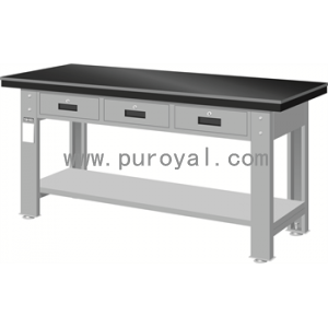 重型工作桌底部配搁板1800×750×800mm钳工桌板带三横抽,WAT-6203A